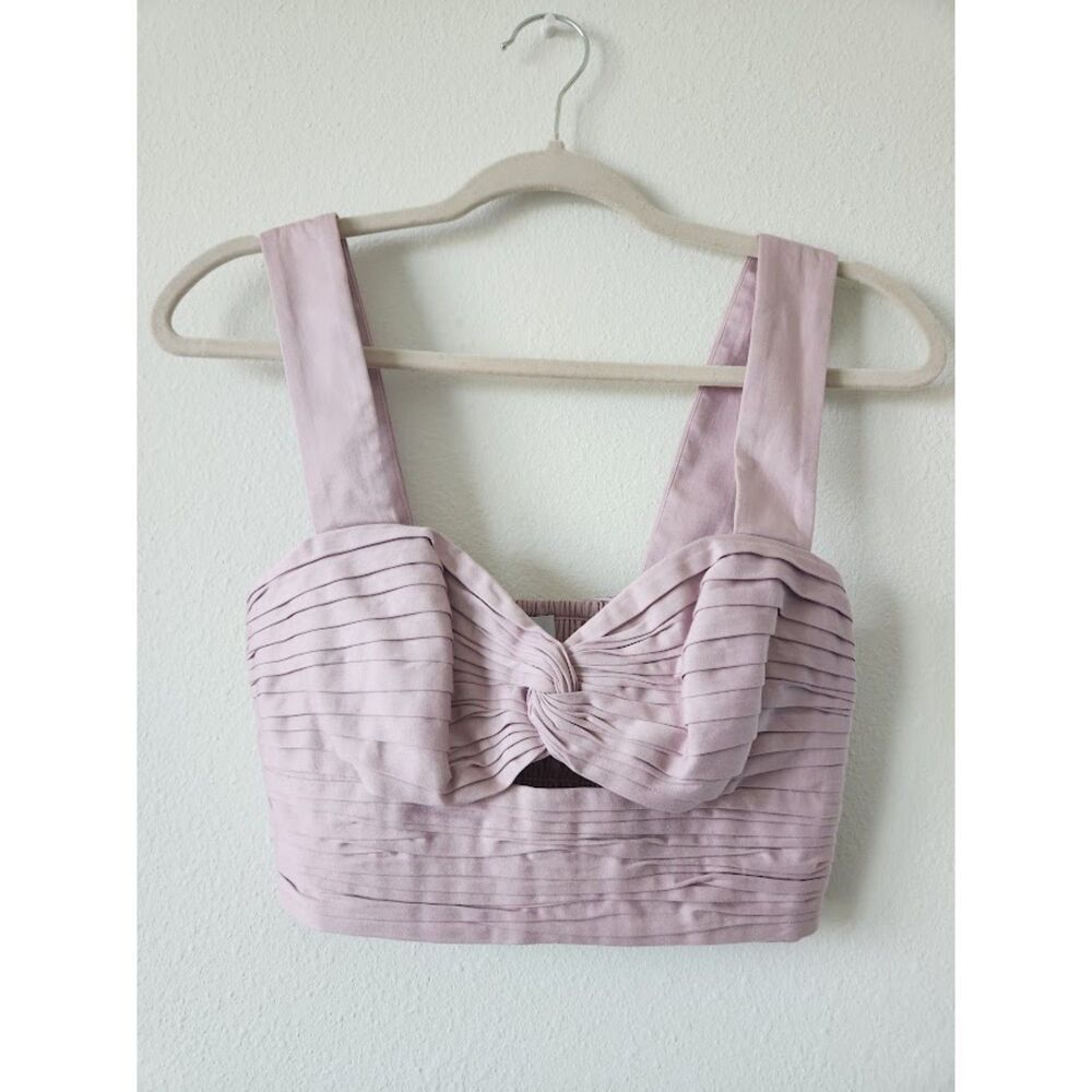 AIIFOS Pleated Knot Front Crop Top | Size S‎